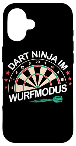 Hülle für iPhone 16 Dart Ninja im Wurfmodus Dartsport Dartspieler von Dart Darts Dartspieler Dartsport