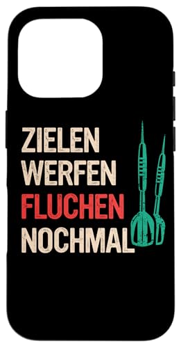 Hülle für iPhone 16 Pro Dart Zielen Werfen Fluchen Nochmal Darts Dartpfeile von Dart Darts Dartspieler Dartsport