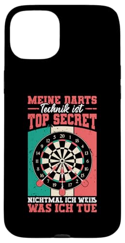 Hülle für iPhone 15 Plus Darts Lustiges Technik Ist Top Secret von Dartspieler Darter Dart Geschenke