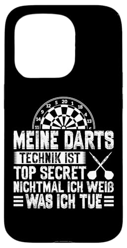 Hülle für iPhone 15 Pro Lustiges Meine Darts Technik Ist Top Secret von Dartspieler Darter Dart Geschenke