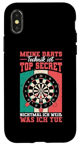 Hülle für iPhone X/XS Darts Lustiges Technik Ist Top Secret von Dartspieler Darter Dart Geschenke