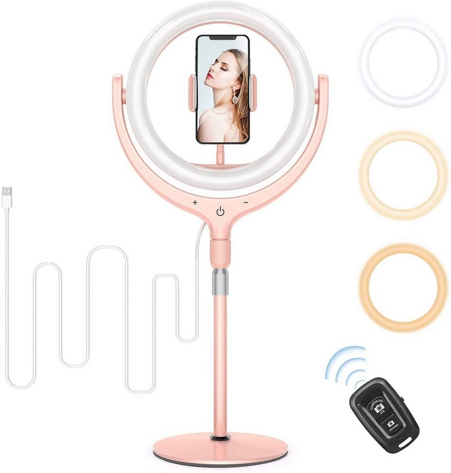 Daskoo Ringlicht 10 Zoll Ringlicht mit Stativ Ringleuchte, H63cm,Fülllicht,Beleuchtung, für Tiktok,selfie,Live-Streaming, Youtube,Vlog von Daskoo