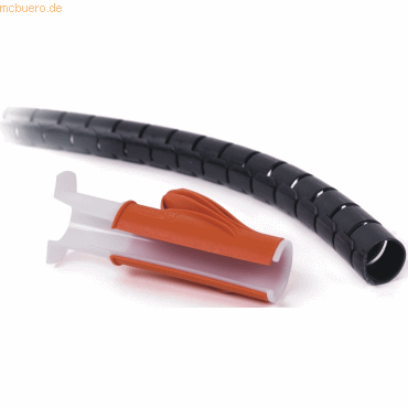 Dataflex Kabelschlucker Durchmesser 25mm/3m + Einzughilfe 783 schwarz von Dataflex