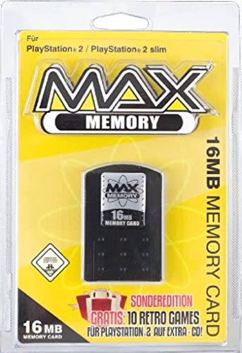 PS2 MAX MEMORY 16MB Yellow-Pack (+10 Classic Retro Games for PS2) von Datel