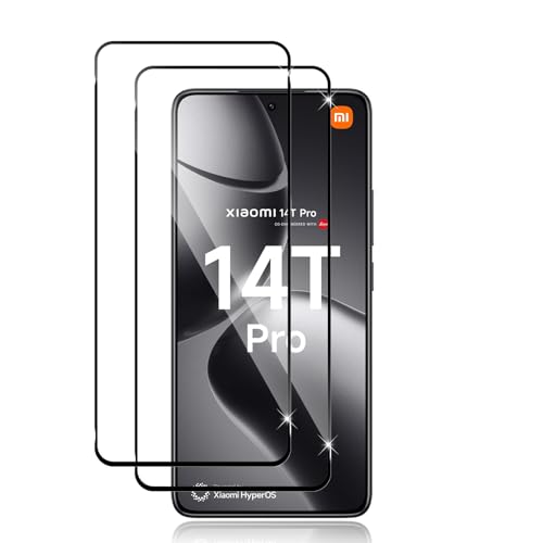 Datree 2 Stück Schutzfolie für Xiaomi 14T/14T Pro für Panzerglas(Schwarz),9H Härte Schutzglas, Anti-Kratz, Anti-Bläschen Displayschutzfolien,HD Klar Schutzfolie von Datree