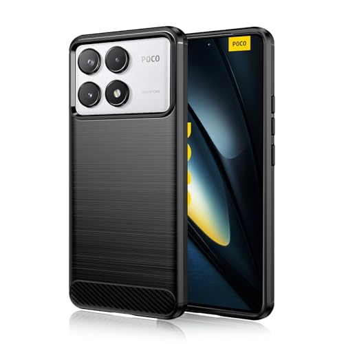 Datree Soft Silikon Hülle für Xiaomi Poco F6 Pro, Slim Weich Dünn Durchsichtige Case Schutzhülle Ultra Thin Back Cover Handyhülle (Schwarz) von Datree