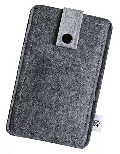 Davii Handy Filztasche für Samsung Galaxy A10s / A22 / A52s mit Hülle, Schutztasche Robust, Handytasche mit Band Knopf, Rundumschutz, Etui weich Dealbude24 - Big Grau von Davii