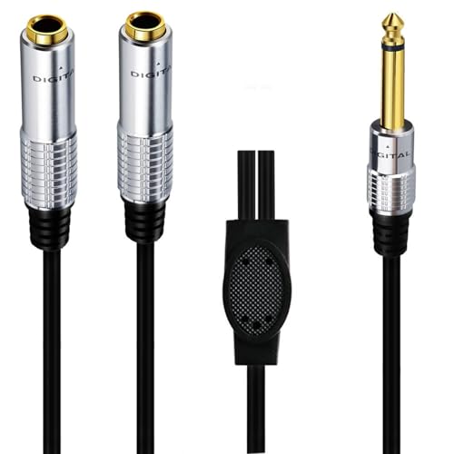 Dawutocap 6 35 Mm Signale Y Splitter Kabel Stecker Auf 2 X 6 35 Mm Buchse Adapter Lautsprecher Kopfhörer Verlängerungskabel Kopfhörer Splitter von Dawutocap