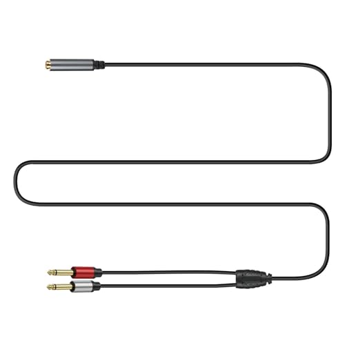 Dawutocap 6 35-mm Stereo Buchsenstecker Auf 2X 6 35-mm Stecker Musiklautsprecher Adapter 6 35-mm Lautsprecher Splitterkabel von Dawutocap