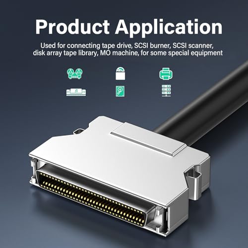 Dawutocap Hochwertiges PVC SCSI Kabel SCSI Buchse Vergoldeter Stift Für Stabile Datenübertragung SCSI Scannerkabel SCSI Brennerkabel von Dawutocap