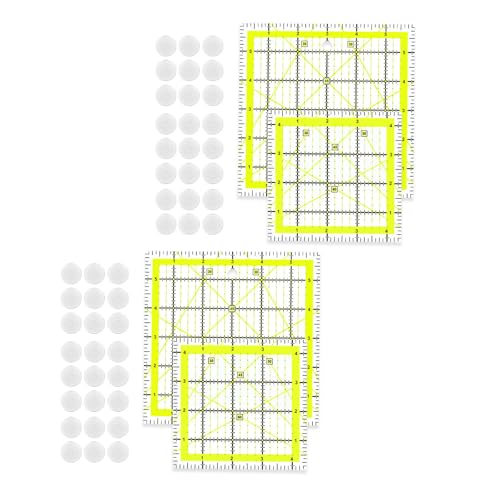 Quadratisches Patchwork-Lineal, Quilt-Vorlagen, Stoffschneidelineal für Bastelprojekte, Stoff-Stepparbeiten und Nähen, 2 Sets von Dawutocap