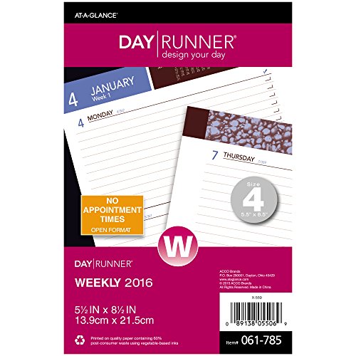 Day Runner Wedgewood Classic Wochenplaner-Nachfüllpackung 2016, 14 x 21,6 cm, Seitengröße (061-785-16) von Day Runner