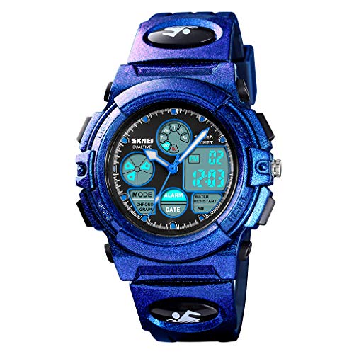 Dayllon Armbanduhr Kinder Junge Digital Outdoor Sport 50 M Wasserdicht Watch for Kids Analoge Uhr mit Wecker 12/24 h Stoppuhr LED Licht Kinder Uhren für Jungs von Dayllon