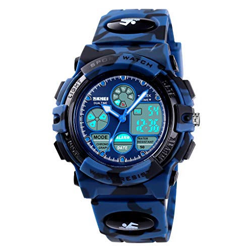 Dayllon Armbanduhr Kinder Junge Digital Outdoor Sport 50 M Wasserdicht Watch for Kids Analoge Uhr mit Wecker 12/24 h Stoppuhr LED Licht Kinder Uhren für Jungs von Dayllon