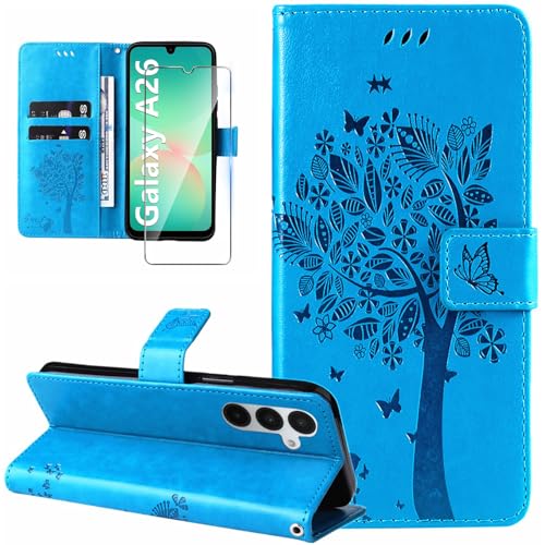 Dcjlbo Hülle für Samsung Galaxy A26 5G Handyhülle mit Schutzfolie Kartenfach Motiv Muster Hülle Leder Klappbar Klapphülle Cover Flip Case Handytasche Magnet Schutzhülle für Samsung A26 5G-Blau Dcjlbo Hülle für Samsung Galaxy A26 5G Handyhülle mit Schutzfolie Kartenfach Motiv Muster Hülle Leder Klappbar Klapphülle Cover Flip Case Handytasche Magnet Schutzhülle für Samsung A26 5G-Blau von Dcjlbo