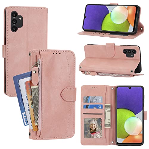 Dclbo Hülle für Samsung Galaxy A13, Handyhülle mit Geldbörse Geldfach Kartenfach Flip Case Hülle Leder Tasche Klappbar Schutzhülle Etui Handytasche Klapphülle für Samsung Galaxy A13-Rosa von Dclbo