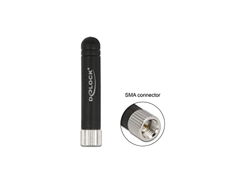 DELOCK ISM 433MHz Antenne SMA Stecker -0,5dBi Omnidirektional flexibel schwarz von DeLOCK