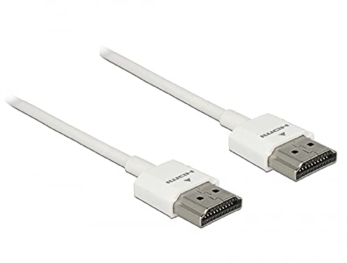 DELOCK Kabel High Speed HDMI mit Ethernet - HDMI-A Stecker > HDMI-A Stecker 3D 4K Slim 0,25 m weiß von DeLOCK