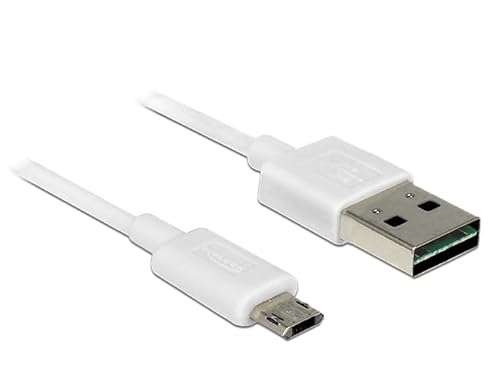 DeLOCK 85205 5 m USB A Micro B Männlich Männlich Weiß Kabel USB – Kabel USB (5 m, USB A, Micro B, 2.0, männlich/männlich, weiß) von DeLOCK