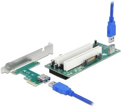 DeLOCK Riser Karte PCI Express x1 zu 2 x PCI 32 Bit Slot mit 60 cm Kabel von DeLOCK