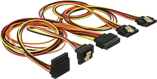 DeLock 60149 0.5m SATA 15-Pin Schwarz - Orange - Rot - Gelb SATA-Kabel, 60149 von DeLOCK