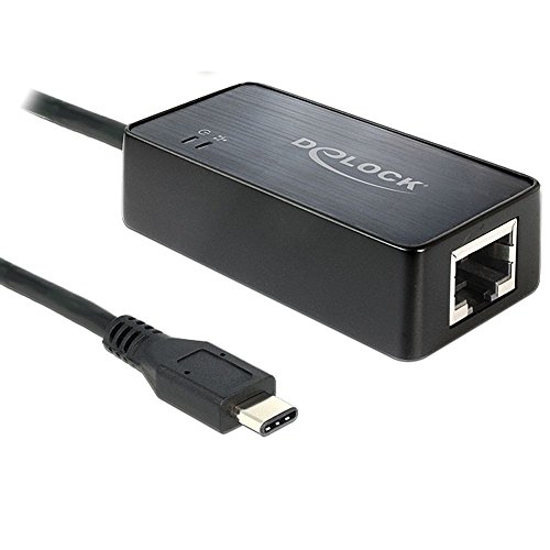 Delock Adapter SuperSpeed USB (USB 3.1, Gen 1) mit USB Type-C? Stecker > 1 x Gigabit Lan RJ45 10/100/1000 Mb/s von DeLOCK