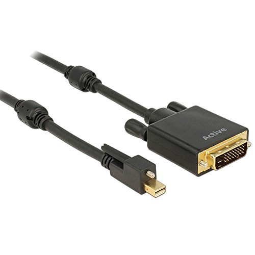 Delock 83726 Kabel Mini Displayport 1.2 Stecker mit Schraube auf DVI Stecker 4K Aktiv 2 m schwarz von DeLOCK