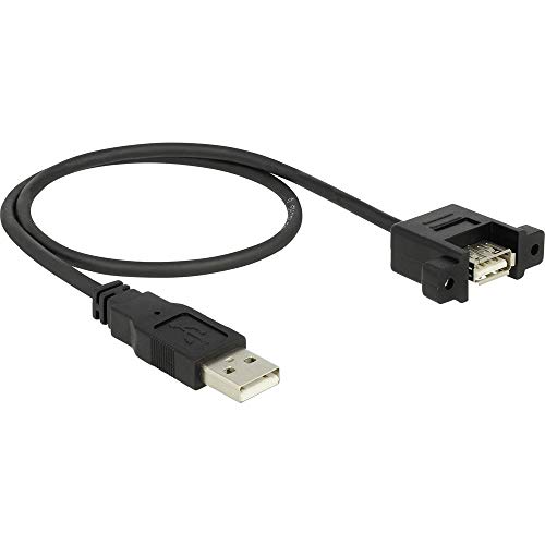 Delock 85461 0.5m USB A USB A Männlich Weiblich Schwarz USB Kabel, 85461 von DeLOCK