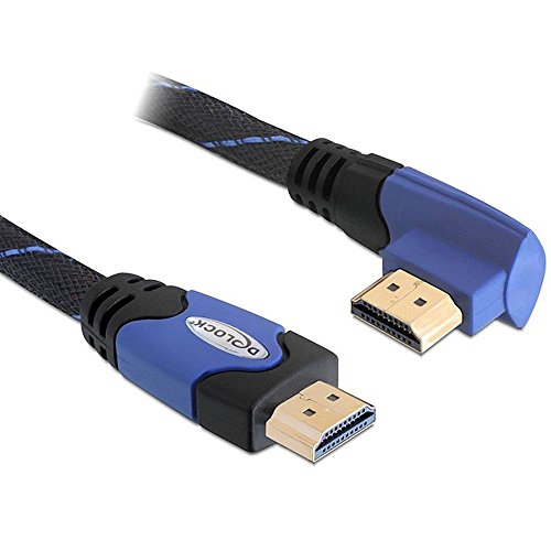 Delock High Speed HDMI-Kabel mit Ethernet (gewinkelt A-A/links Stecker-Stecker, 2m) von DeLOCK