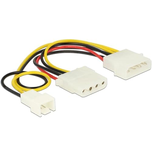 Delock Kabel Power Molex 4 Pin St > 1x Molex 4 Pin Bu+ 1x 3 Pin St LüFter von DeLOCK