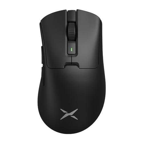 DeLUX Ergonomische Gaming Maus Kabellos M900PRO, 8000Hz Polling Rate, 63g Leicht, PAW3395 Sensor, 26000DPI, Huano Schalter, mit Magnetischer Ladestation (Schwarz) von DeLUX