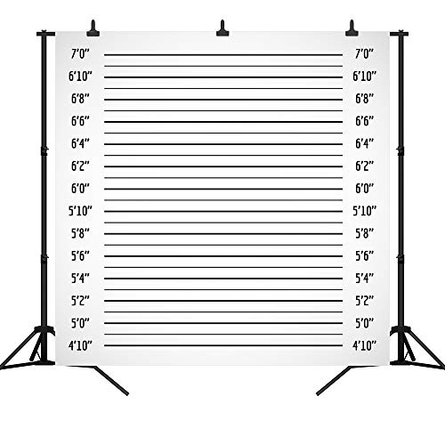 DePhoto Police Lineup Fotografie Hintergrund schwarze Linie Mugshot Dekor Fotohintergrund für Party Banner Kinder Spiel Vinyl Studio Requisite 1,8 x 2,4 m von DePhoto