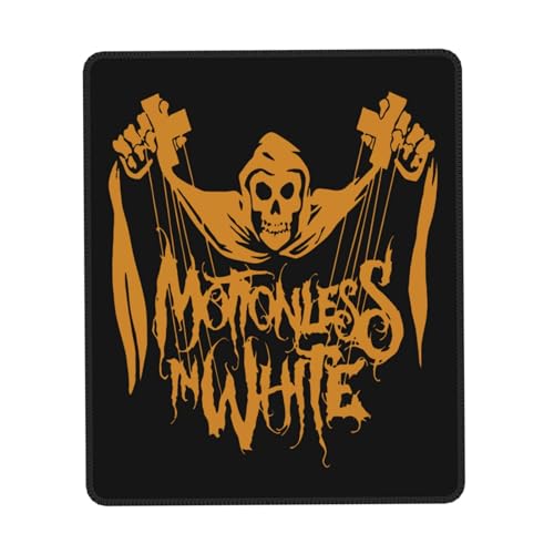 Moti-onlěss Bnad White Mauspad Punk Rock Musik Mauspad - rutschfeste Gummiunterseite Gaming Mauspad Retro Rock and Roll Musik Band Mauspad Zubehör für Ergonomie 10 x 12 inch von Debardelebn