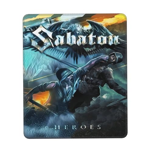 Sabaton Mauspad Punk Rock Musik Mauspad Pad – rutschfeste Gummiunterseite Gaming-Mauspad Retro Rock and Roll Musikband Mauspad Zubehör fürs Arbeiten und Spielen 10 x 12 inch von Debardelebn