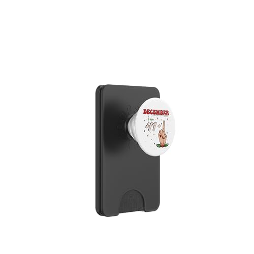 December Girl 41 + Middle Finger, Fierce 42nd Birthday Vibes PopSockets PopWallet für MagSafe von December Birthday Apparel For Women and Girls