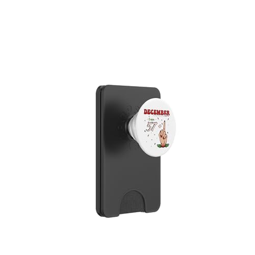 December Girl 57 + Middle Finger - Bold 58th Birthday Vibe PopSockets PopWallet für MagSafe von December Birthday Apparel For Women and Girls