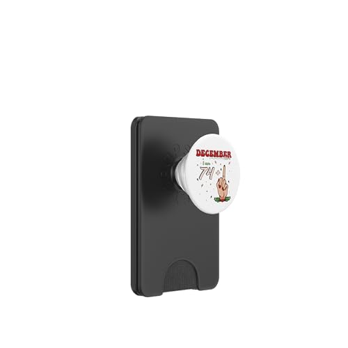 December Girl 74 + Middle Finger - Bold 75th Birthday Vibe PopSockets PopWallet für MagSafe von December Birthday Apparel For Women and Girls