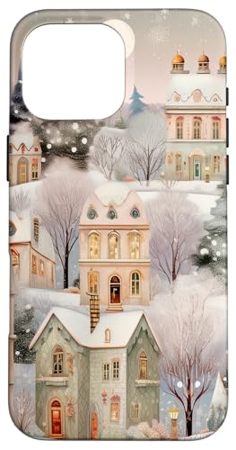 Hülle für iPhone 16 Pro Max Aesthetic Winter Christmas Graphic Art For Women Cute Snow von Decorative Christmas Winter Gifts For Mom Unique