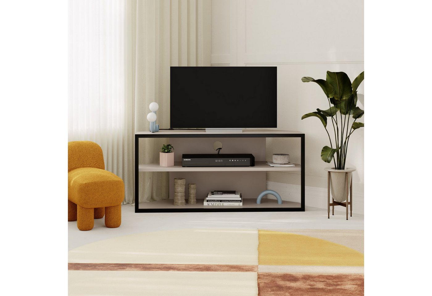 Decortie ECHO TV-Ständer, (bis 50,00 Zoll, Moderner ECK TV-Ständer, 37 x 45 x 98 cm) von Decortie