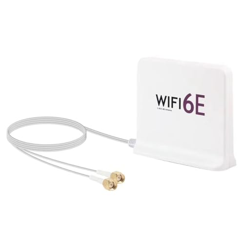 Decqerbe Tragbare 2.4G/5G/6G WiFi 6E Antenne mit Kabel Indoor Wireless Antenne mit magnetischer Unterseite für Netzwerkkarte einfach zu bedienen Weiß von Decqerbe