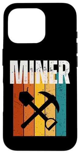 Hülle für iPhone 16 Pro Miner Vintage Retro 70er Jahre Design Funny Miner von Dedicated Coal Miner Mining Heritage