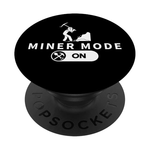 Miner-Modus auf lustigem Mining-Miner PopSockets Klebender PopGrip von Dedicated Coal Miner Mining Heritage