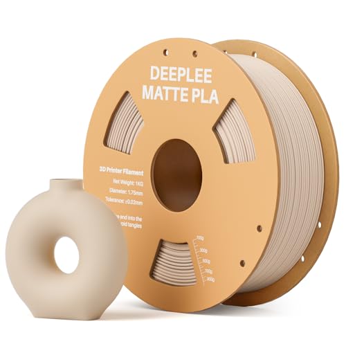 DEEPLEE Matte PLA Filament 1.75mm 3D Drucker Filament, Maßgenauigkeit +/- 0.02mm, für die meisten FDM 3D Drucker, Beige 1KG von Deeplee