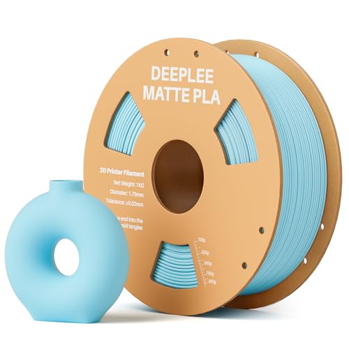 DEEPLEE Matte PLA Filament 1.75mm 3D Drucker Filament, Maßgenauigkeit +/- 0.02mm, für die meisten FDM 3D Drucker, Eisblau 1KG von Deeplee