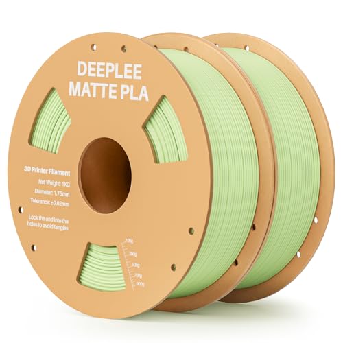 DEEPLEE Matte PLA Filament 1.75mm 3D Drucker Filament, Maßgenauigkeit +/- 0.02mm, für die meisten FDM 3D Drucker, Minzgrün 2KG von Deeplee