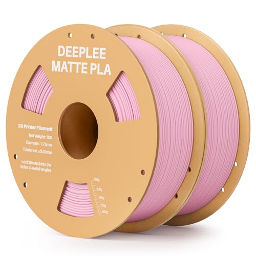 DEEPLEE Matte PLA Filament 1.75mm 3D Drucker Filament, Maßgenauigkeit +/- 0.02mm, für die meisten FDM 3D Drucker, Sakura Rosa 2KG von Deeplee