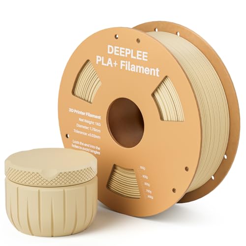 DEEPLEE PLA+ Filament 1.75mm, PLA Plus 3D Drucker Filament, Maßgenauigkeit +/- 0,02 mm, Filament 3D-Druckmaterialien, Beige 1kg (2,2lbs) von Deeplee