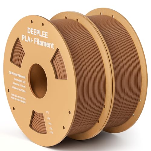 DEEPLEE PLA+ Filament 1.75mm, PLA Plus 3D Drucker Filament, Maßgenauigkeit +/- 0,02 mm, Filament 3D-Druckmaterialien, Braun 2kg (1kg/Spool) von Deeplee