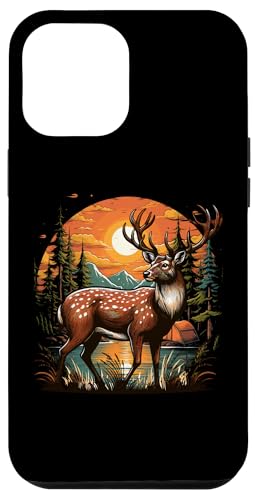 Hülle für iPhone 12 Pro Max Hirsch Wald Wildlife von Deer Buck Retro Hunting Designs