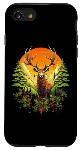 Hülle für iPhone SE (2020) / 7 / 8 Hirsch Wald Wildlife von Deer Buck Retro Hunting Designs